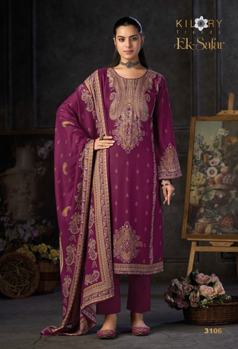 Ek Safar By Kilory Viscose Pashmina Dress Material
